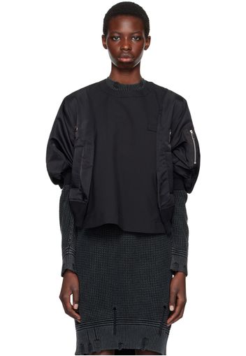 sacai Black Puff Sleeve Sweater