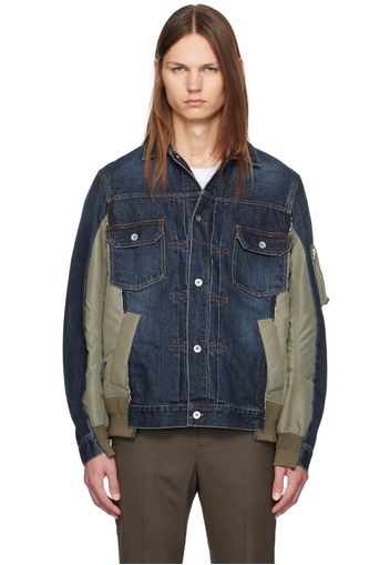 sacai Blue Paneled Denim Jacket