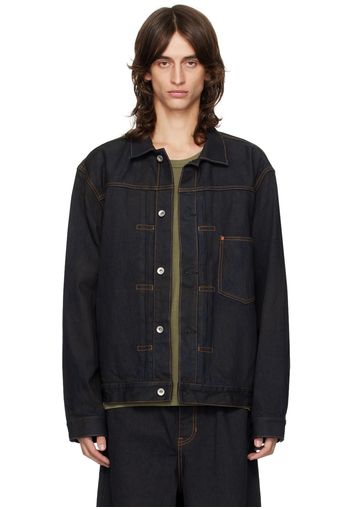 sacai Navy Denim Print Jacket