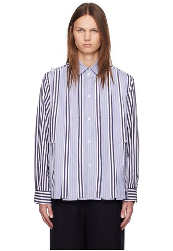 sacai Blue Pleated Shirt