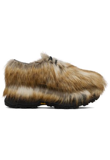 sacai Beige Faux-Fur Derbys