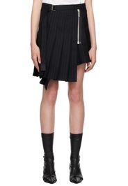 sacai Black Pleated Mini Skirt