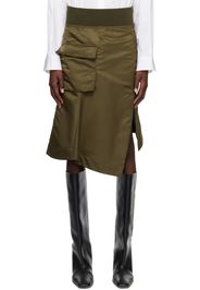 sacai Khaki Asymmetrical Hem Miniskirt