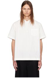 sacai White Half-Zip Polo