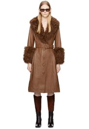 Saks Potts Brown Foxy Shearling Coat