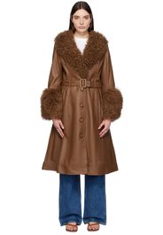 Saks Potts Brown Foxy Shearling Coat