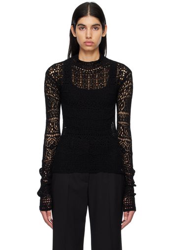 Salvatore Ferragamo Black Mock Neck Sweater