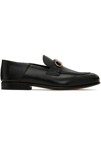 Salvatore Ferragamo Black Gancini Loafers