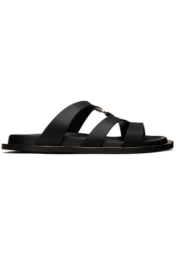 Salvatore Ferragamo Black Gancini Sandals