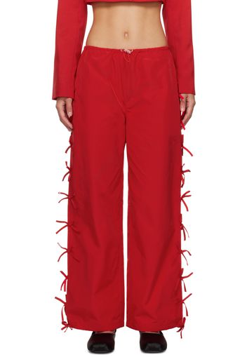 Sandy Liang Red Poppet Track Pants