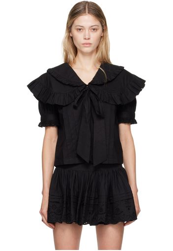 Sandy Liang Black Guagua Blouse