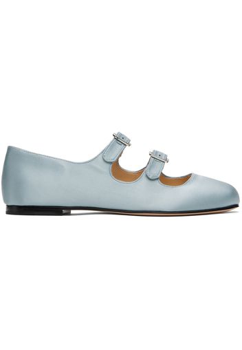 Sandy Liang SSENSE Exclusive Blue MJ Double Strap Ballerina Flats