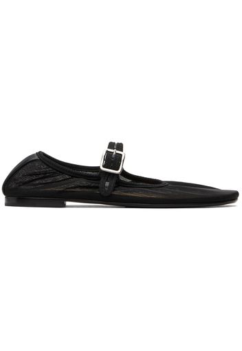 Sandy Liang SSENSE Exclusive Black Mary Jane Mesh Ballerina Flats