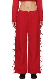 Sandy Liang Red Poppet Track Pants