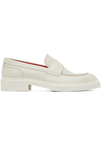 Santoni Off-White Leather Loafers