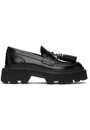 Santoni Black Tassel Loafers