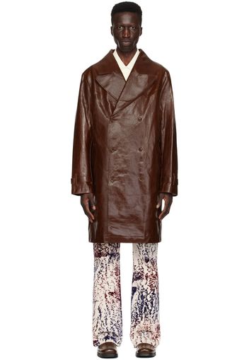 Séfr Brown Pancho Leather Coat