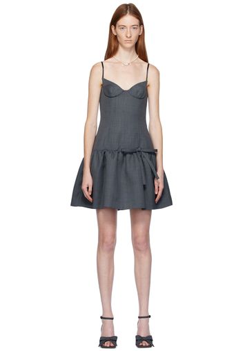 Shushu/Tong Gray Peplum Midi Dress