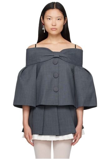 Shushu/Tong Gray Bow Blouse