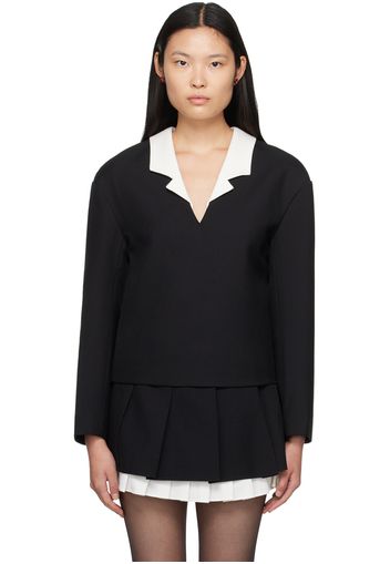 Shushu/Tong Black V-Neck Blouse