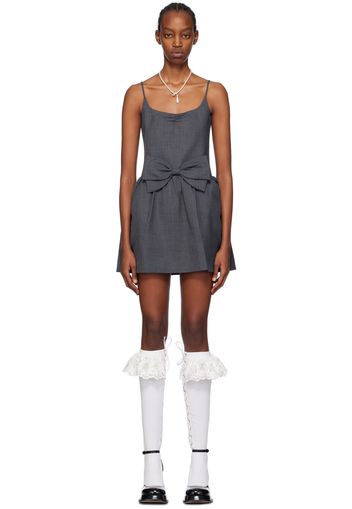 SHUSHU/TONG Gray Bowtie Minidress