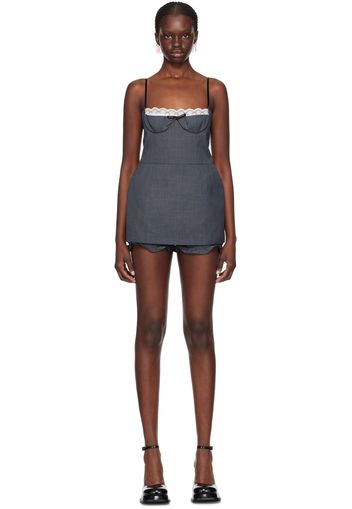 SHUSHU/TONG Gray Layered Minidress