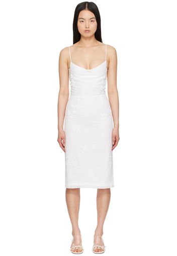 SHUSHU/TONG White Embroidered Midi Dress