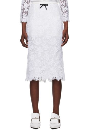 SHUSHU/TONG White Bow Midi Skirt