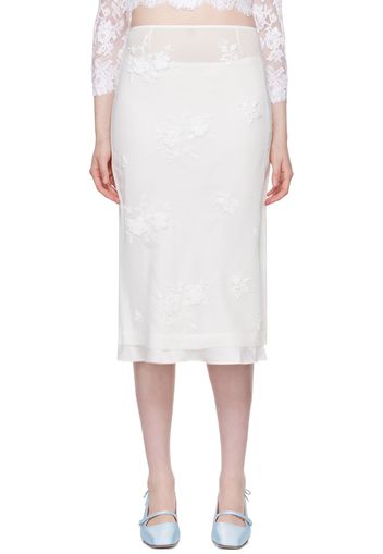 SHUSHU/TONG White Floral Midi Skirt