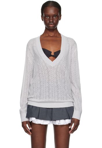 SHUSHU/TONG Gray V-Neck Sweater