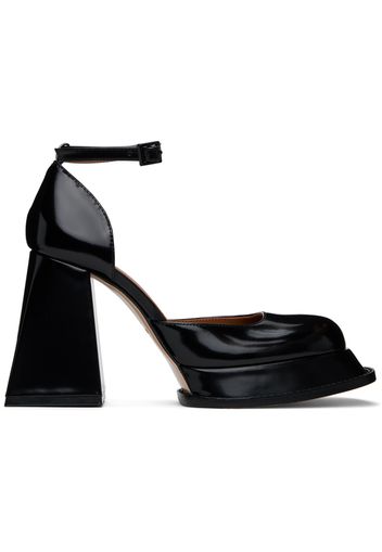 SHUSHU/TONG Black Round Toe Strap Heel