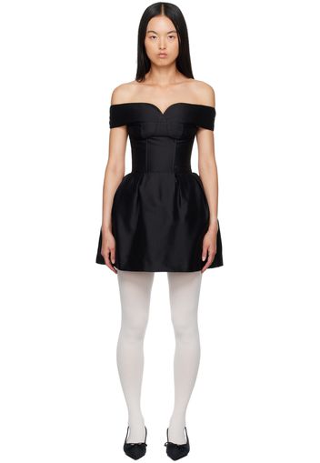 SHUSHU/TONG Black Sweetheart Neck Minidress