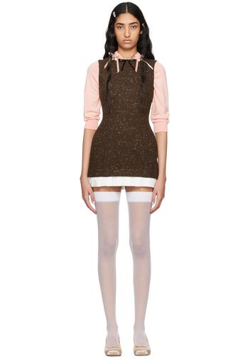 SHUSHU/TONG Brown Slim-Fit Dress