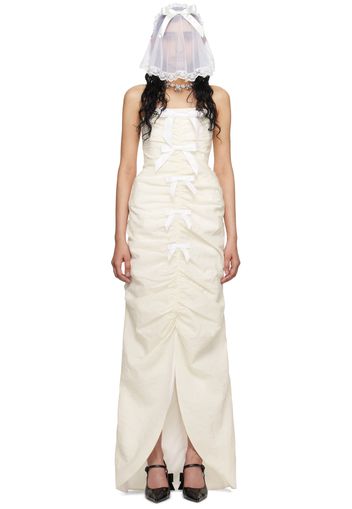 SHUSHU/TONG SSENSE Exclusive Off-White Ruched Maxi Dress