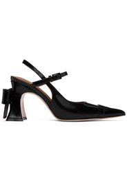 SHUSHU/TONG Black Bow Toe Pointed Heels