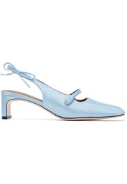 SHUSHU/TONG Blue Side Bow Square Toe Heels