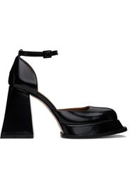 SHUSHU/TONG Black Round Toe Strap Heels