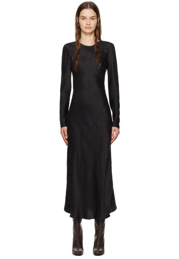 Silk Laundry Black Splice Long Sleeve Maxi Dress