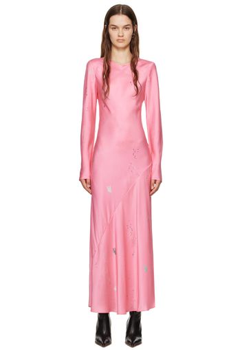 Silk Laundry Pink Bias Maxi Dress