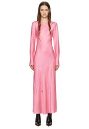 Silk Laundry Pink Bias Maxi Dress