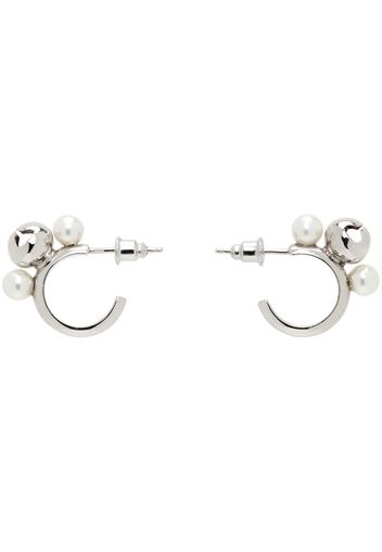 Simone Rocha Silver Mini Bell Charm Hoop Earrings