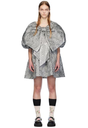 Simone Rocha Silver Double Bow Minidress