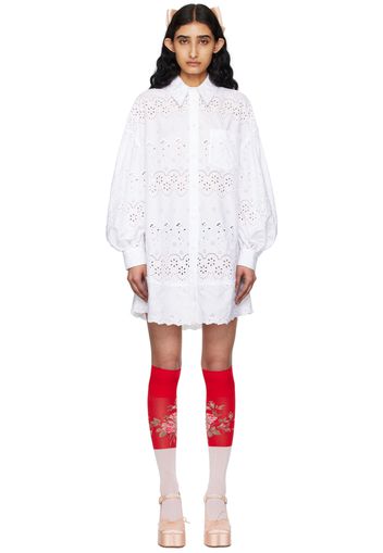 Simone Rocha White Puff Sleeve Minidress