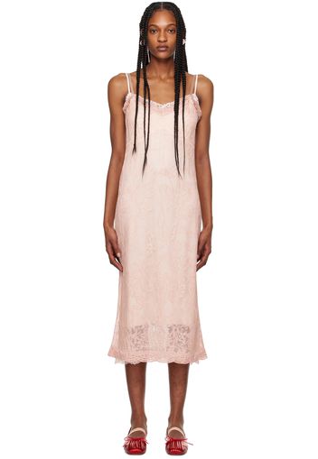 Simone Rocha Pink Floral Midi Dress