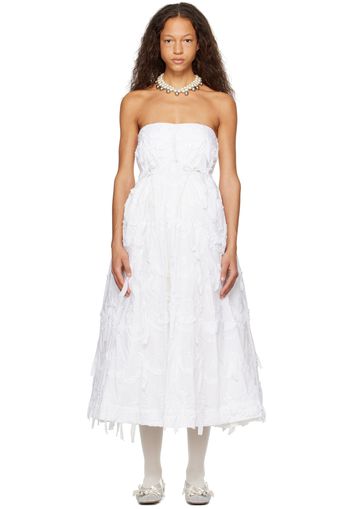 Simone Rocha White Cinched Bow Ball Maxi Dress