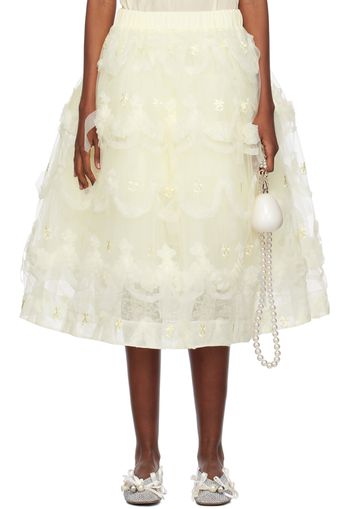 Simone Rocha Off-White Layered Cake Midi Skirt