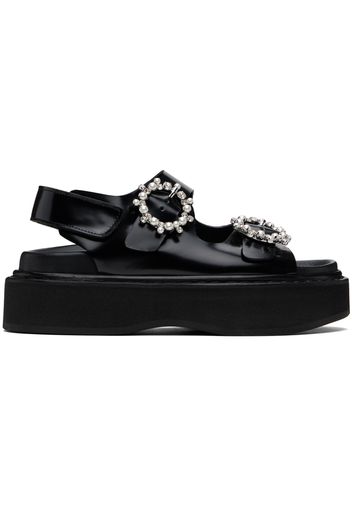 Simone Rocha Black Beaded Platform Sandals