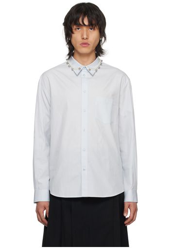 Simone Rocha Blue Spread Collar Long Sleeve Shirt