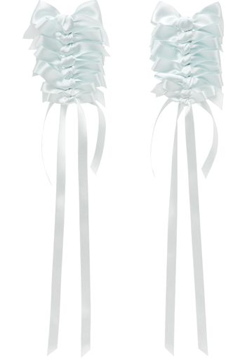 Simone Rocha Blue Long Rosette Bow Earrings