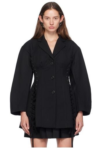 Simone Rocha Black Puff Sleeve Sculpted Corset Jacket